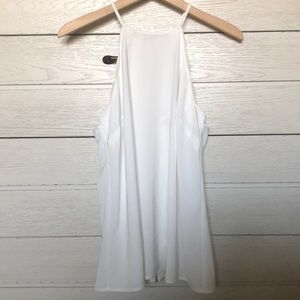 Fun Flowy Scallop Detail High Neck Tank